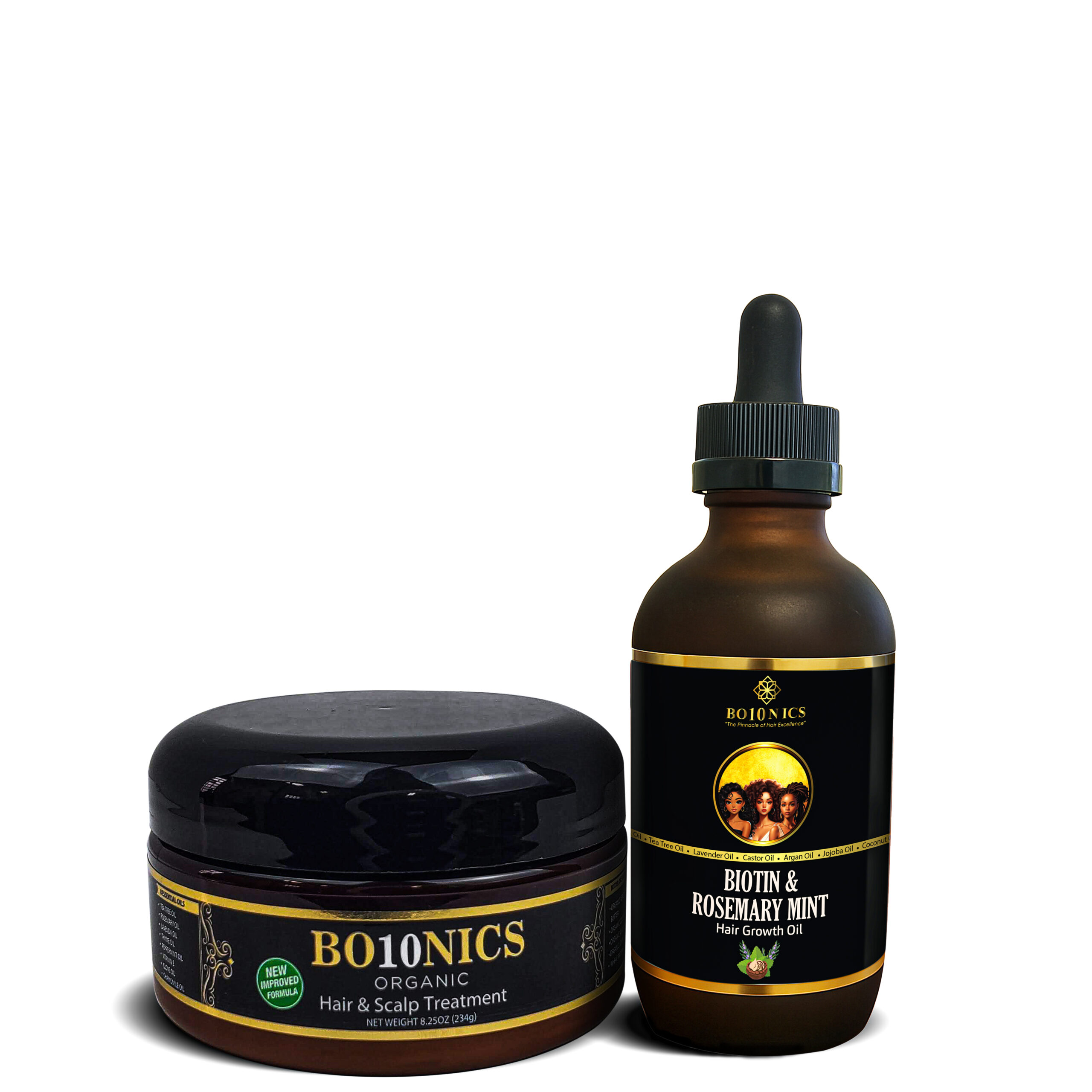 Bo10nics Organic Hair and Scalp Treatment & Biotin and Rosemary Mint Hair Growth Oil