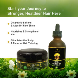 Alternative view of Bo10nics Organic Hair and Scalp Treatment & Biotin and Rosemary Mint Hair Growth Oil
